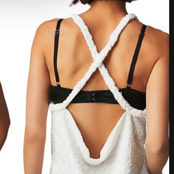 FREE PEOPLE MYKONOS BRAIDED SLEEVELESS  TOP WHITE XS SMALL - Picture 4 of 6